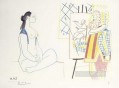 El artista y su modelo L artista et son modele II 1958 cubista Pablo Picasso
